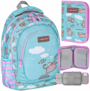 Hlavový viackomorový školský batoh Shades of purple, Shades of blue, Multicolor 20 l